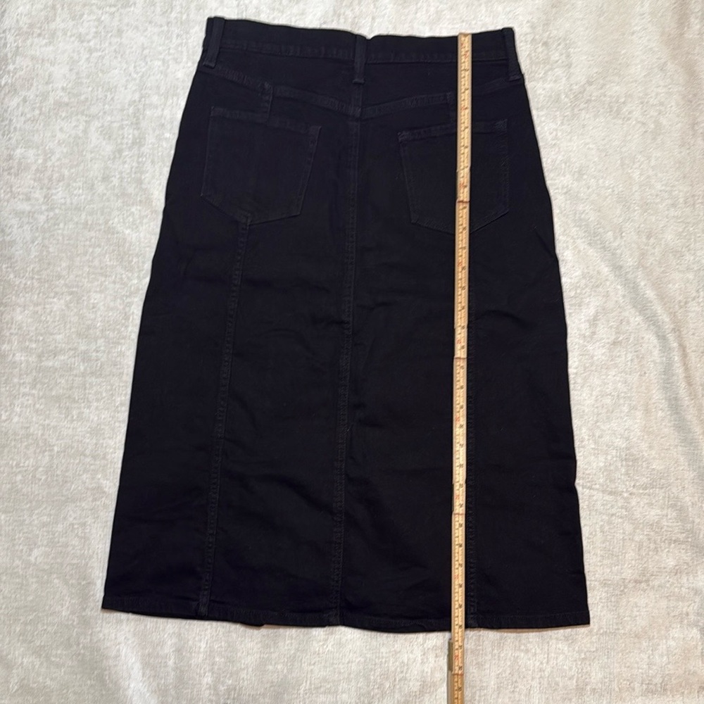 Banana Republic Black Midi Button Up Pencil Skirt Sz 8 - Picture 5 of 6